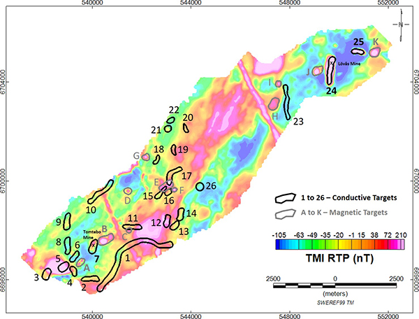 SkyTEM Conductive and Magnetic Targets on the Tomtebo Property